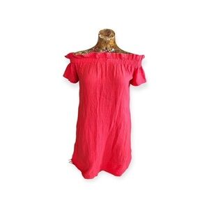 Amadi Anthropologie dress coral XXS
